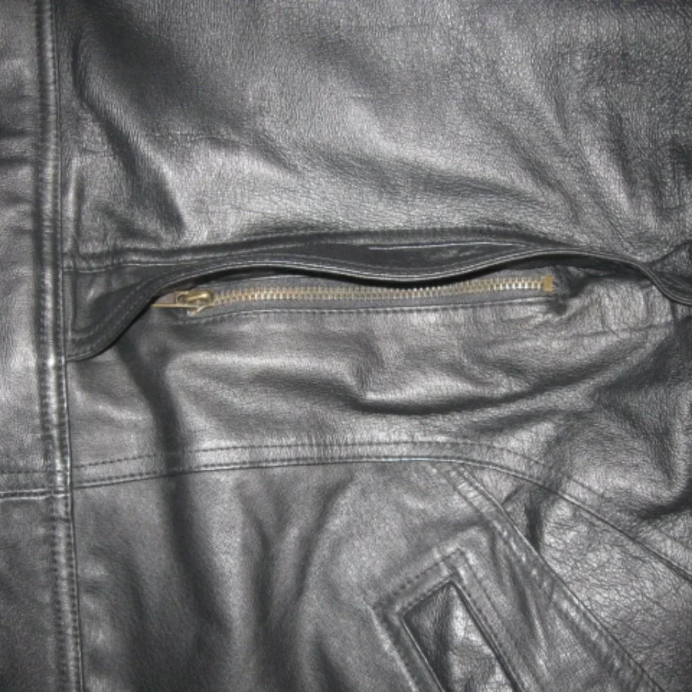 Greg Bell Black Leather Coat